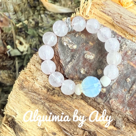 Pink quartz opal ring - Picture 1 of 2